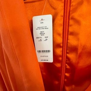 Orange low cut dress shirt